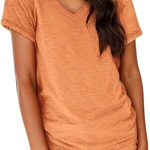 Women's V-Neck Orange Top